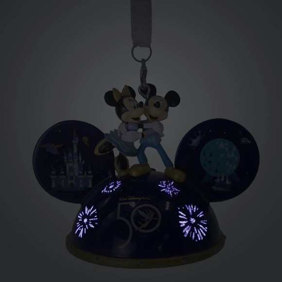Walt Disney World 50th Anniversary 2021 Light-Up Mickey Minnie Ear Hat Ornament - Picture 3 of 8